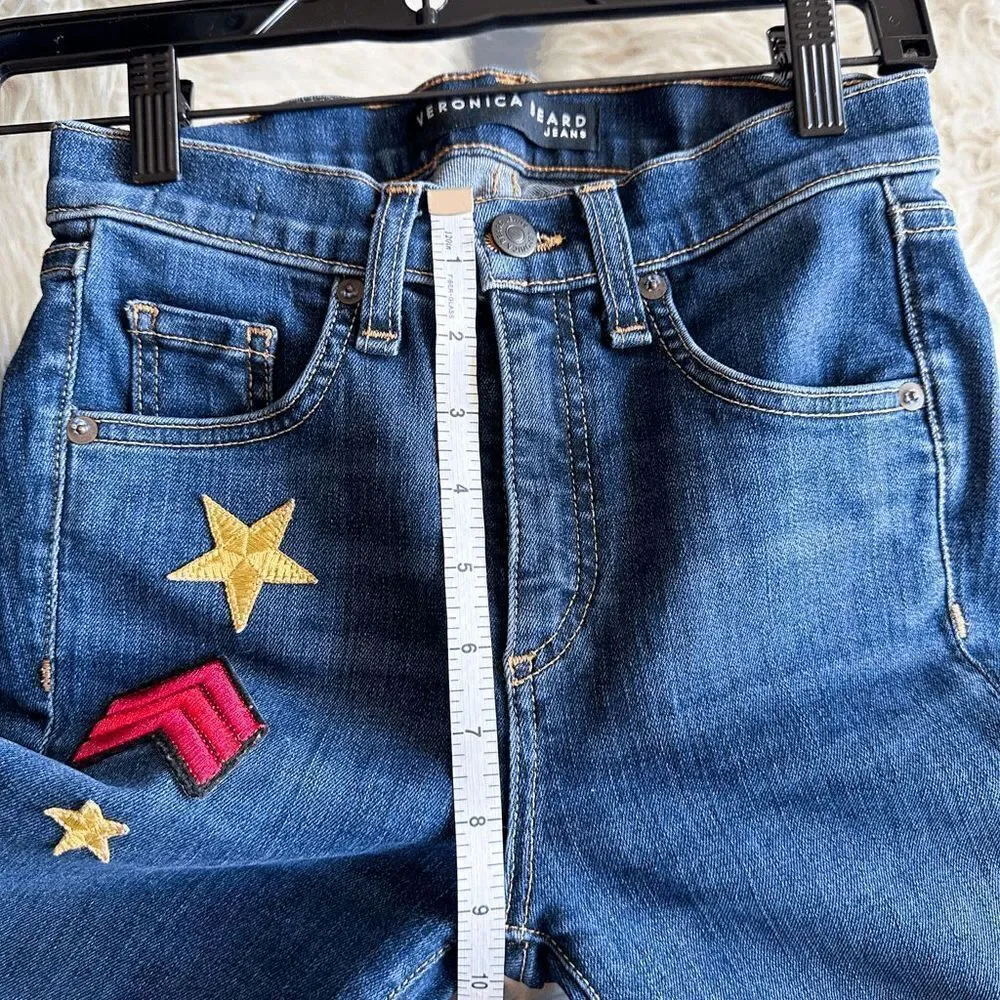 VERONICA BEARD Patchwork Mid-Rise Skinny Leg Jeans - Size 24
